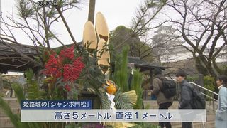 姫路城にジャンボ門松-1.jpg
